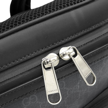 グッチ GUCCI GGスプリーム バックパック 771158 ブラック GGスプリームキャンバス レザー リュック・デイパック シルバー金具 黒
