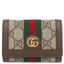 グッチ GUCCI オフィディア コンパクト 644334 ベージュ×エボニー GGスプリームキャンバス 三つ折り財布 ゴールド金具 ウェブ