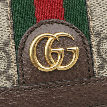 グッチ GUCCI オフィディア コンパクト 644334 ベージュ×エボニー GGスプリームキャンバス 三つ折り財布 ゴールド金具 ウェブ