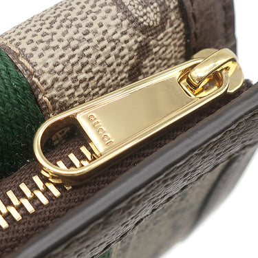 グッチ GUCCI オフィディア コンパクト 644334 ベージュ×エボニー GGスプリームキャンバス 三つ折り財布 ゴールド金具 ウェブ