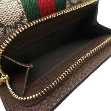 グッチ GUCCI オフィディア コンパクト 644334 ベージュ×エボニー GGスプリームキャンバス 三つ折り財布 ゴールド金具 ウェブ