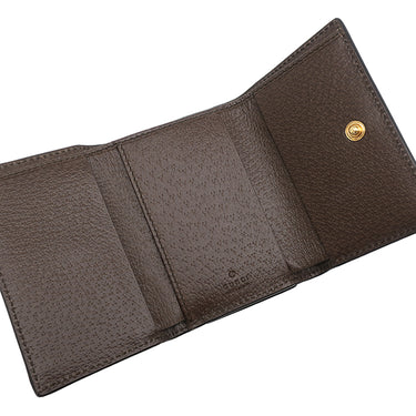 グッチ GUCCI オフィディア コンパクト 644334 ベージュ×エボニー GGスプリームキャンバス 三つ折り財布 ゴールド金具 ウェブ