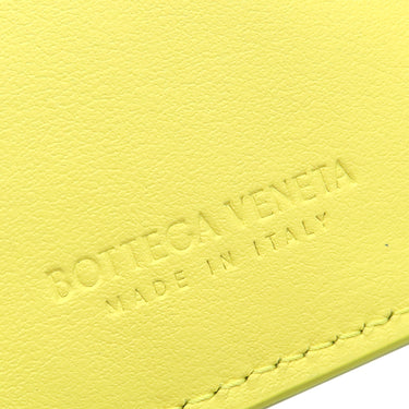 ボッテガヴェネタ BOTTEGA VENETA イントレチャート カセット 三つ折りウォレット イエロー レザー 三つ折り財布 シルバー金具 コンパクト