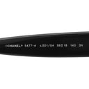 シャネル CHANEL バタフライ シェイプ 56□18 5477-A ブラック プラスチック サングラス ゴールド金具 黒 ココマーク ハート