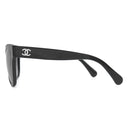 シャネル CHANEL スクエア 56□17 5380-A ブラック プラスチック サングラス シルバー金具 黒 グレーレンズ グラデーション キャッツアイ ココマーク