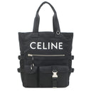 セリーヌ CELINE ロゴ プリント 116072DMT ブラック ナイロン トートバッグ シルバー金具 肩掛け