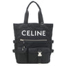 セリーヌ CELINE ロゴ プリント 116072DMT ブラック ナイロン トートバッグ シルバー金具 肩掛け