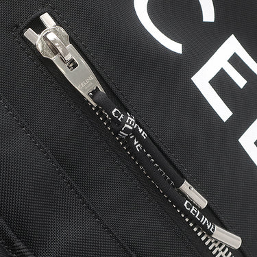 セリーヌ CELINE ロゴ プリント 116072DMT ブラック ナイロン トートバッグ シルバー金具 肩掛け