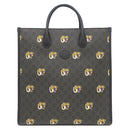 グッチ GUCCI GGスプリーム タイガー トート 674155 ブラック GGスプリームキャンバス レザー 2WAYバッグ シルバー金具 黒 ショルダー 虎 寅 トラ