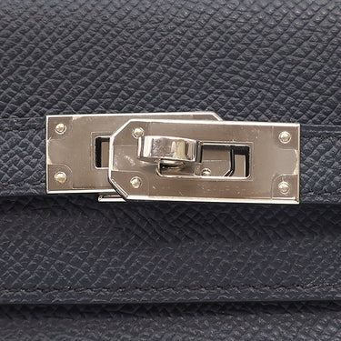 エルメス HERMES ケリーウォレット ミディアム ヴェルソ ブルーインディゴ×ローズパープル ヴォーエプソン 三つ折り財布 シルバー金具 紺