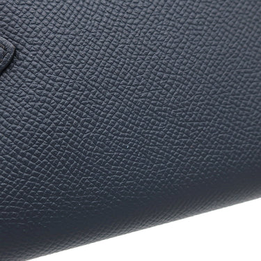 エルメス HERMES ケリーウォレット ミディアム ヴェルソ ブルーインディゴ×ローズパープル ヴォーエプソン 三つ折り財布 シルバー金具 紺