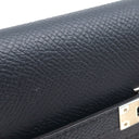 エルメス HERMES ケリーウォレット ミディアム ヴェルソ ブルーインディゴ×ローズパープル ヴォーエプソン 三つ折り財布 シルバー金具 紺
