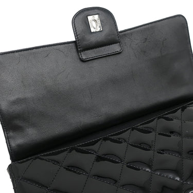 シャネル CHANEL マトラッセ チェーンショルダー ブラック レザー ショルダーバッグ シルバー金具 黒 パテント エナメル