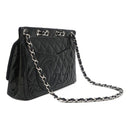 シャネル CHANEL マトラッセ チェーンショルダー ブラック レザー ショルダーバッグ シルバー金具 黒 パテント エナメル