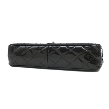 シャネル CHANEL マトラッセ チェーンショルダー ブラック レザー ショルダーバッグ シルバー金具 黒 パテント エナメル