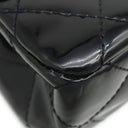 シャネル CHANEL マトラッセ チェーンショルダー ブラック レザー ショルダーバッグ シルバー金具 黒 パテント エナメル
