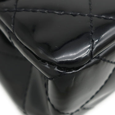 シャネル CHANEL マトラッセ チェーンショルダー ブラック レザー ショルダーバッグ シルバー金具 黒 パテント エナメル