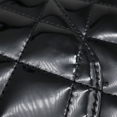 シャネル CHANEL マトラッセ チェーンショルダー ブラック レザー ショルダーバッグ シルバー金具 黒 パテント エナメル
