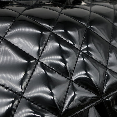 シャネル CHANEL マトラッセ チェーンショルダー ブラック レザー ショルダーバッグ シルバー金具 黒 パテント エナメル