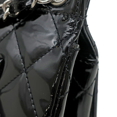 シャネル CHANEL マトラッセ チェーンショルダー ブラック レザー ショルダーバッグ シルバー金具 黒 パテント エナメル