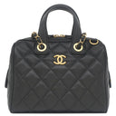 シャネル CHANEL マトラッセ スモール ボーリングバッグ AS5578 ブラック キャビアスキン ショルダーバッグ ゴールド金具