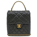 シャネル CHANEL マトラッセ チェーン バックパック AS4490 ブラック キャビアスキン リュック・デイパック ゴールド金具