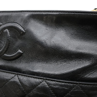 シャネル CHANEL アンヴォーグ ロープ トート ブラック レザー ショルダーバッグ ゴールド金具 黒 ココマーク チェーンバッグ