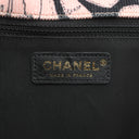 シャネル CHANEL カメリア リボン ピンク×ブラック コーデュロイ ラムスキン ショルダーバッグ ゴールド金具 シェブロン Vステッチ