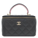 シャネル CHANEL スモール ヴァニティ ケース AP2199 ブラック ラムスキン 2WAYバッグ ゴールド金具 バニティ ショルダー 黒