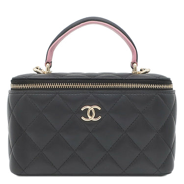 シャネル CHANEL スモール ヴァニティ ケース AP2199 ブラック ラムスキン 2WAYバッグ ゴールド金具 バニティ ショルダー 黒