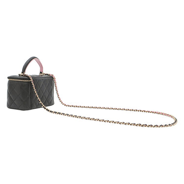 シャネル CHANEL スモール ヴァニティ ケース AP2199 ブラック ラムスキン 2WAYバッグ ゴールド金具 バニティ ショルダー 黒