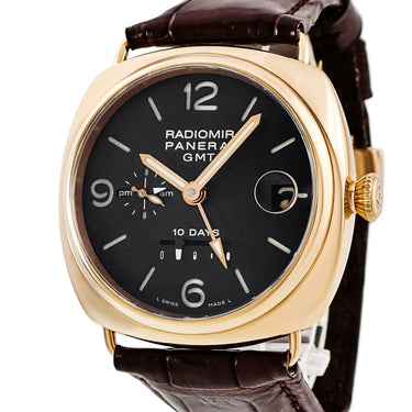 腕時計 パネライ PANERAI ラジオミール 10デイズ GMT PAM00273 J番 自動巻き メンズ J番 K18PG無垢 ブラック パワーリザーブ 限定