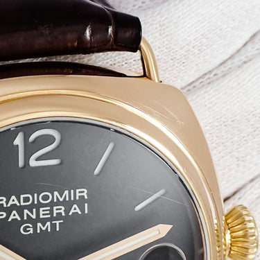 腕時計 パネライ PANERAI ラジオミール 10デイズ GMT PAM00273 J番 自動巻き メンズ J番 K18PG無垢 ブラック パワーリザーブ 限定