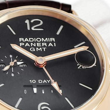 腕時計 パネライ PANERAI ラジオミール 10デイズ GMT PAM00273 J番 自動巻き メンズ J番 K18PG無垢 ブラック パワーリザーブ 限定