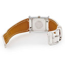 腕時計 エルメス HERMES Hウォッチ ドゥブルジュー PM HH1.234 クオーツ レディース 純正ダイヤ パヴェ ホワイト H型 スクエア