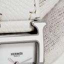 腕時計 エルメス HERMES Hウォッチ ドゥブルジュー PM HH1.234 クオーツ レディース 純正ダイヤ パヴェ ホワイト H型 スクエア