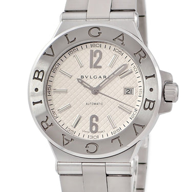 腕時計 ブルガリ BVLGARI ディアゴノ デイト DG40S 自動巻き メンズ シルバー ギョーシェ バー アラビア ステンレス 夜光