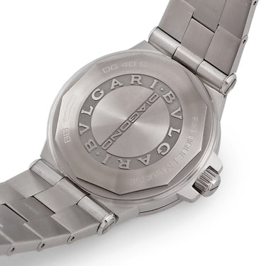 腕時計 ブルガリ BVLGARI ディアゴノ デイト DG40S 自動巻き メンズ シルバー ギョーシェ バー アラビア ステンレス 夜光