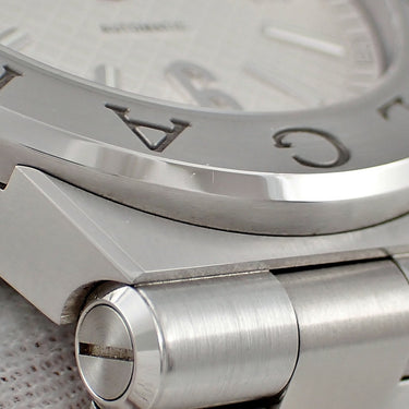 腕時計 ブルガリ BVLGARI ディアゴノ デイト DG40S 自動巻き メンズ シルバー ギョーシェ バー アラビア ステンレス 夜光