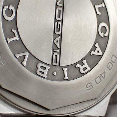 腕時計 ブルガリ BVLGARI ディアゴノ デイト DG40S 自動巻き メンズ シルバー ギョーシェ バー アラビア ステンレス 夜光