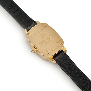 腕時計 ハリーウィンストン Harry Winston エメラルド EMEQHM18YY001 クオーツ レディース K18YG無垢 純正ダイヤ アンスラサイト グレー