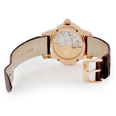 腕時計 ジラールペルゴ GIRARD PERREGAUX キャッツアイ 80480 自動巻き レディース K18PG無垢 純正ダイヤ シェル ギョーシェ アイボリー デイト