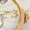 腕時計 ジラールペルゴ GIRARD PERREGAUX キャッツアイ 80480 自動巻き レディース K18PG無垢 純正ダイヤ シェル ギョーシェ アイボリー デイト