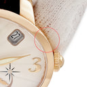 腕時計 ジラールペルゴ GIRARD PERREGAUX キャッツアイ 80480 自動巻き レディース K18PG無垢 純正ダイヤ シェル ギョーシェ アイボリー デイト