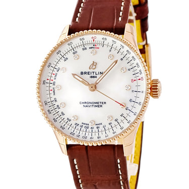 腕時計 ブライトリング BREITLING ナビタイマー 36 R17327 R17327211A1P1 自動巻き メンズ レディース 未使用 純正ダイヤ シェル K18RG