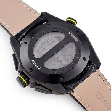 腕時計 タグホイヤー TAG Heuer グランドカレラ キャリバー36RS クロノグラフ CAV5186 自動巻き メンズ ブラック イエロー チタン
