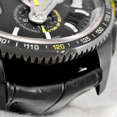腕時計 タグホイヤー TAG Heuer グランドカレラ キャリバー36RS クロノグラフ CAV5186 自動巻き メンズ ブラック イエロー チタン