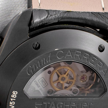 腕時計 タグホイヤー TAG Heuer グランドカレラ キャリバー36RS クロノグラフ CAV5186 自動巻き メンズ ブラック イエロー チタン