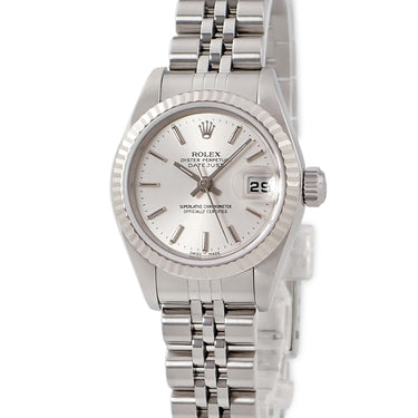 腕時計 ロレックス ROLEX デイトジャスト 26 79174 K番 自動巻き レディース K番 K18WG×SS コンビ シルバー デイト ジュビリーブレス