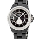 腕時計 シャネル CHANEL J12-365 H3840 自動巻き メンズ 純正ダイヤ ブラック ギョーシェ デイト アラビア スモールセコンド J12